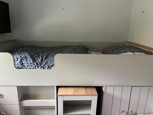 Single grey midsleeper - grey, bed