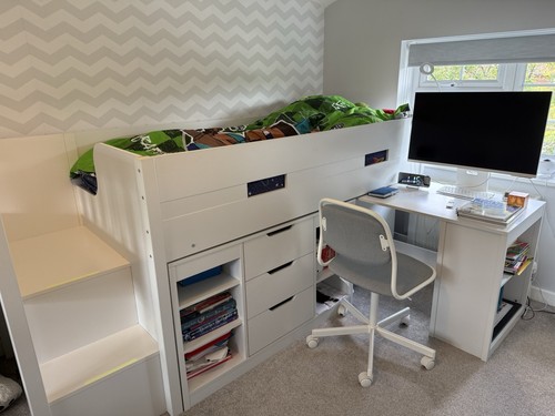 White mid sleeper cabin bed - mid,