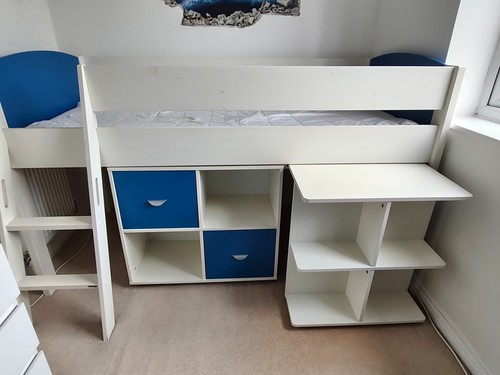 Blue and white mid sleeper - blue,