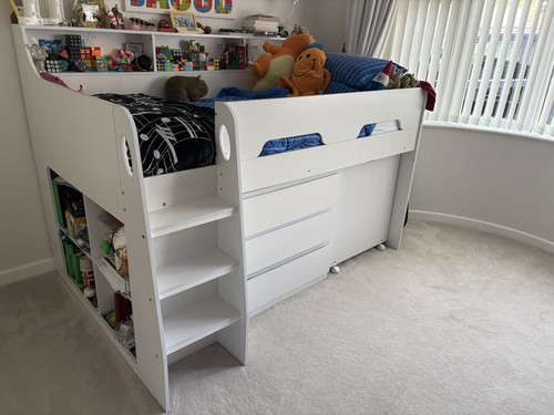 Kids white mid sleeper cabin - white, mid-sleeper